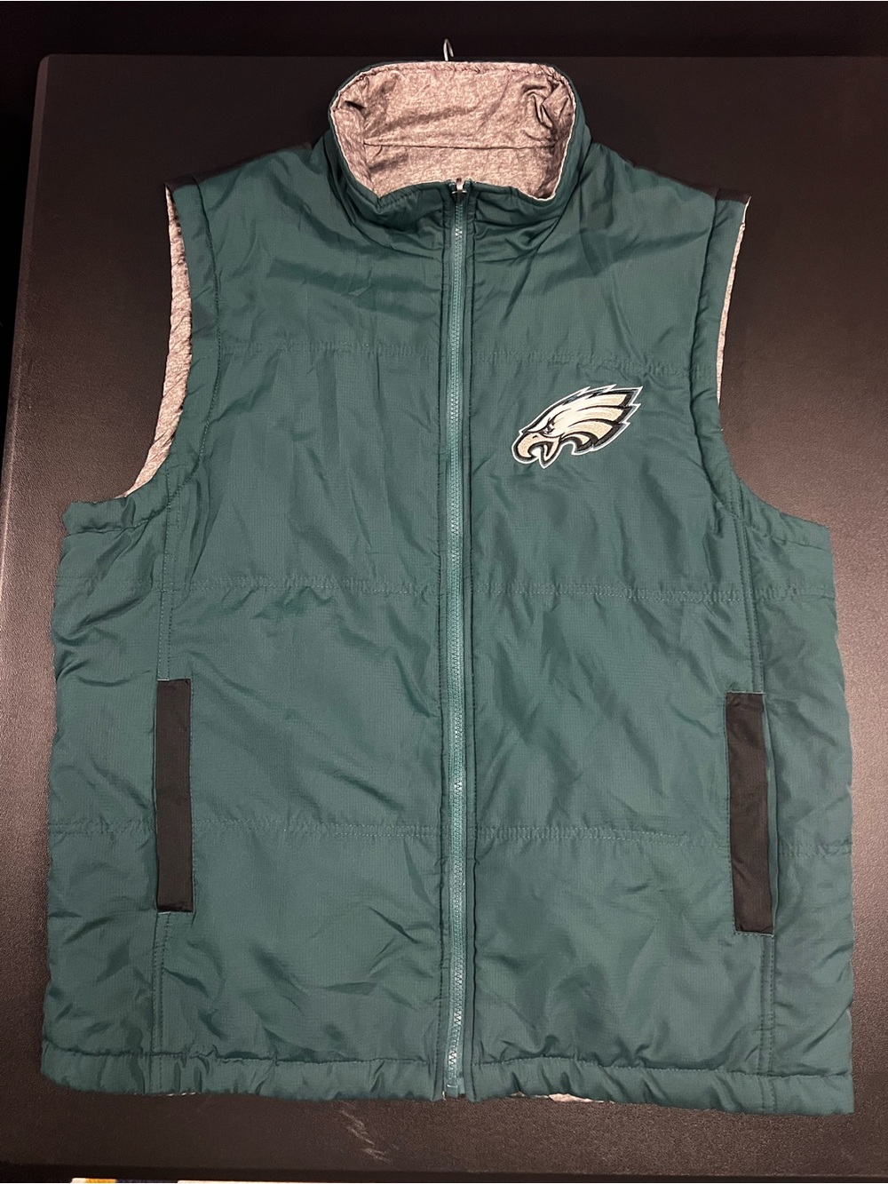 Philadelphia Eagles Reversible Vest Green Gray Black NFL Football Official Mens